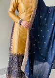 Gold and Blue plazzo Suit