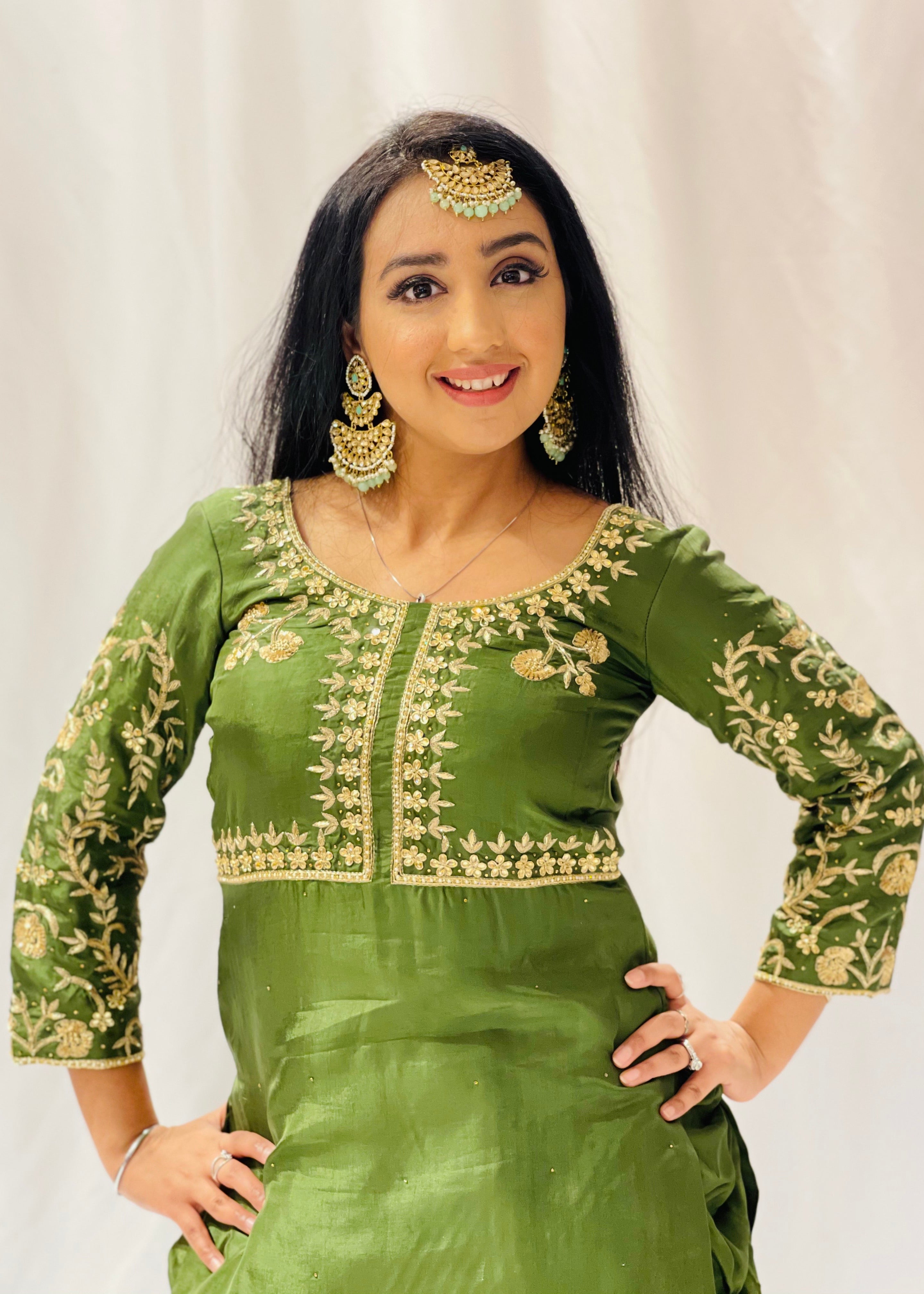 Green Dhoti Salwar Suit So-am Unique Green Dhoti Salwar Suit So-am Unique