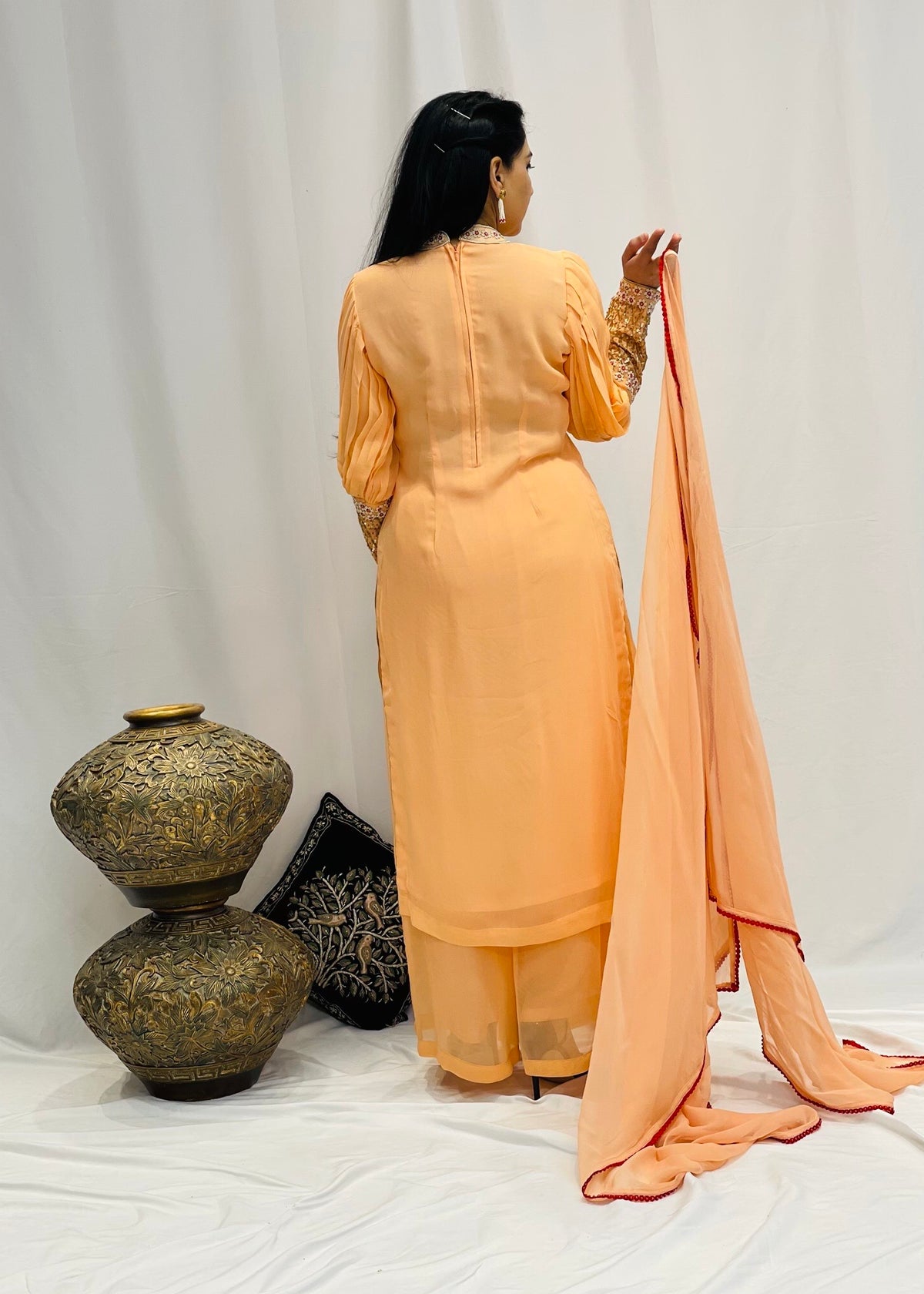 Georgette Plazzo Suit