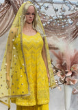 Yellow Anarkali With Sharara Suit