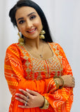 Orange Bandani Dhoti Salwar Suit
