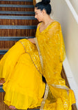 Yellow Anarkali with Sharara