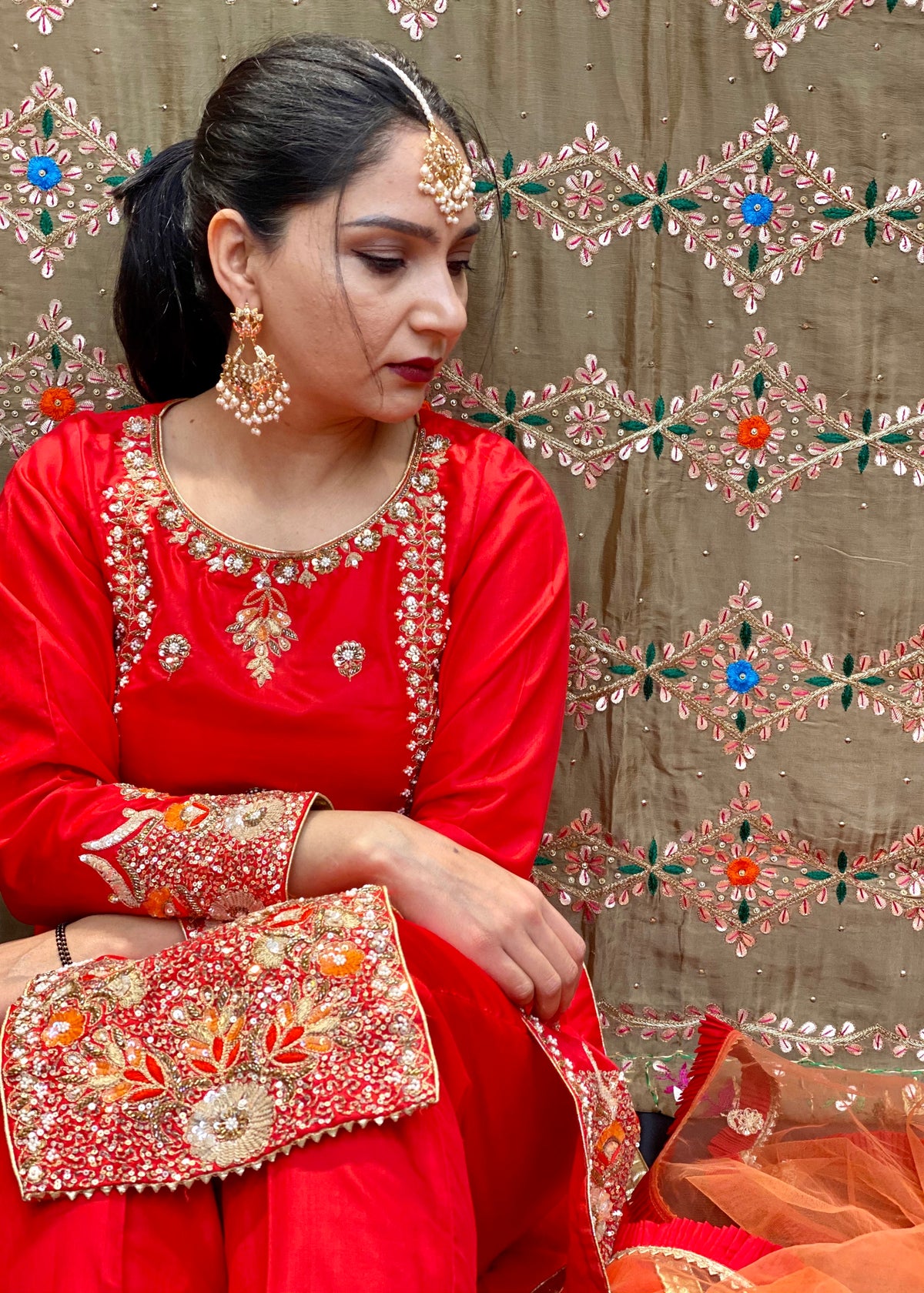 Red Trouser Suit