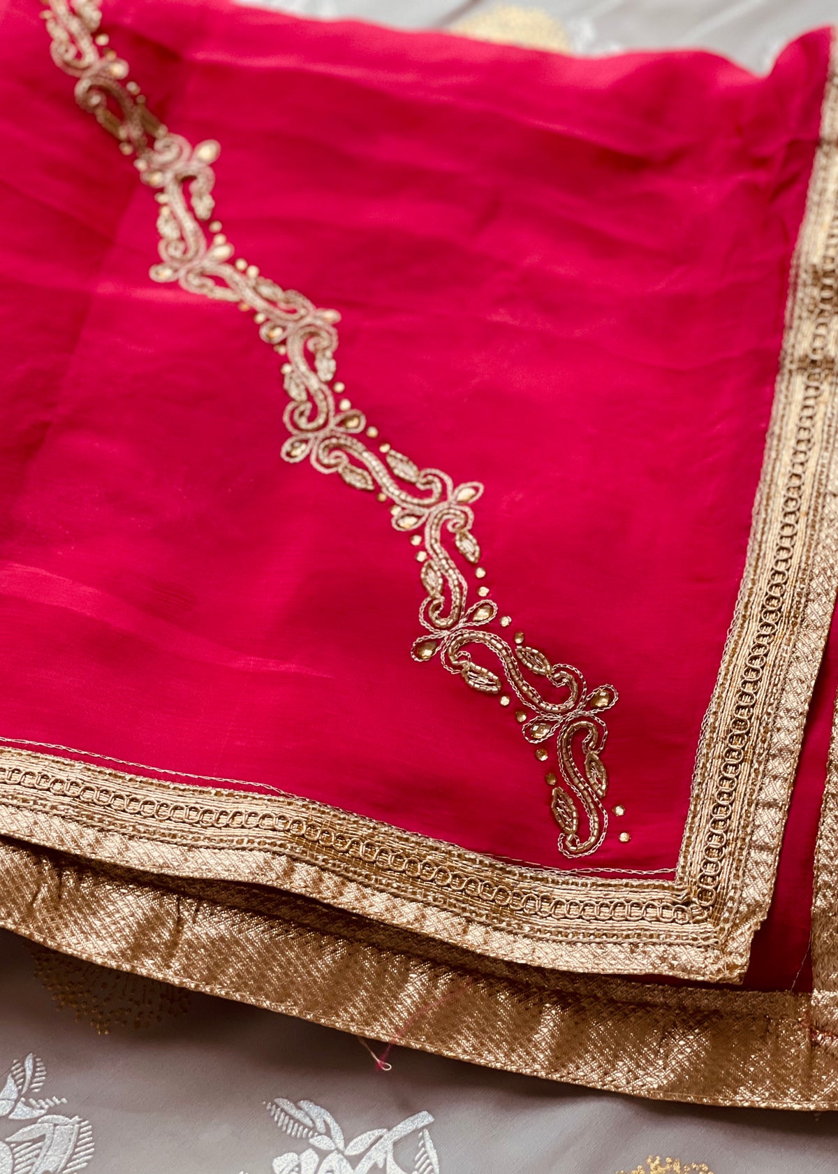Blue With Pink unstitched Suit
