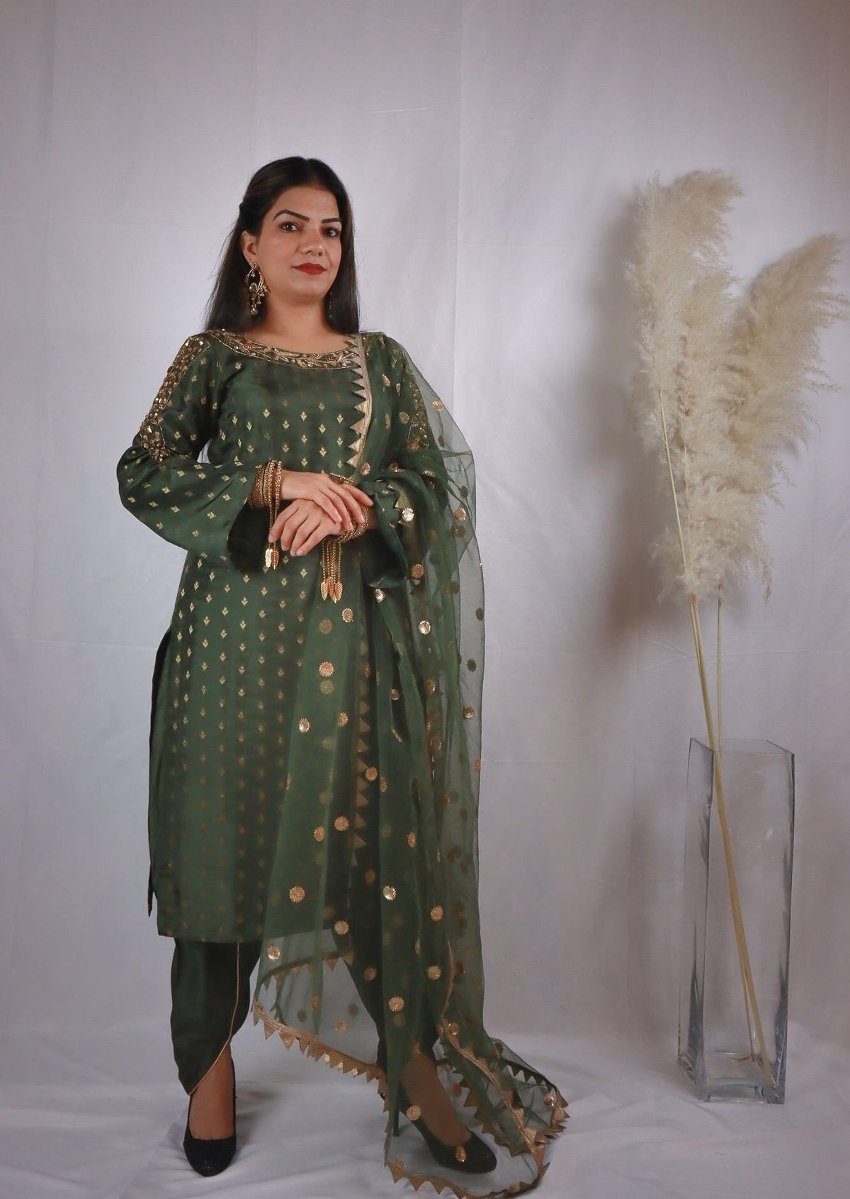 Mehndi green Tulip Salwar Suit