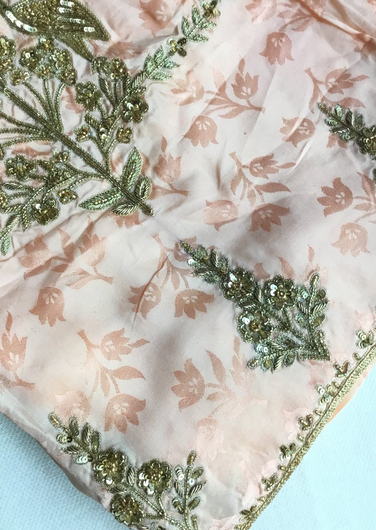Peach Designer Unstitched Suit