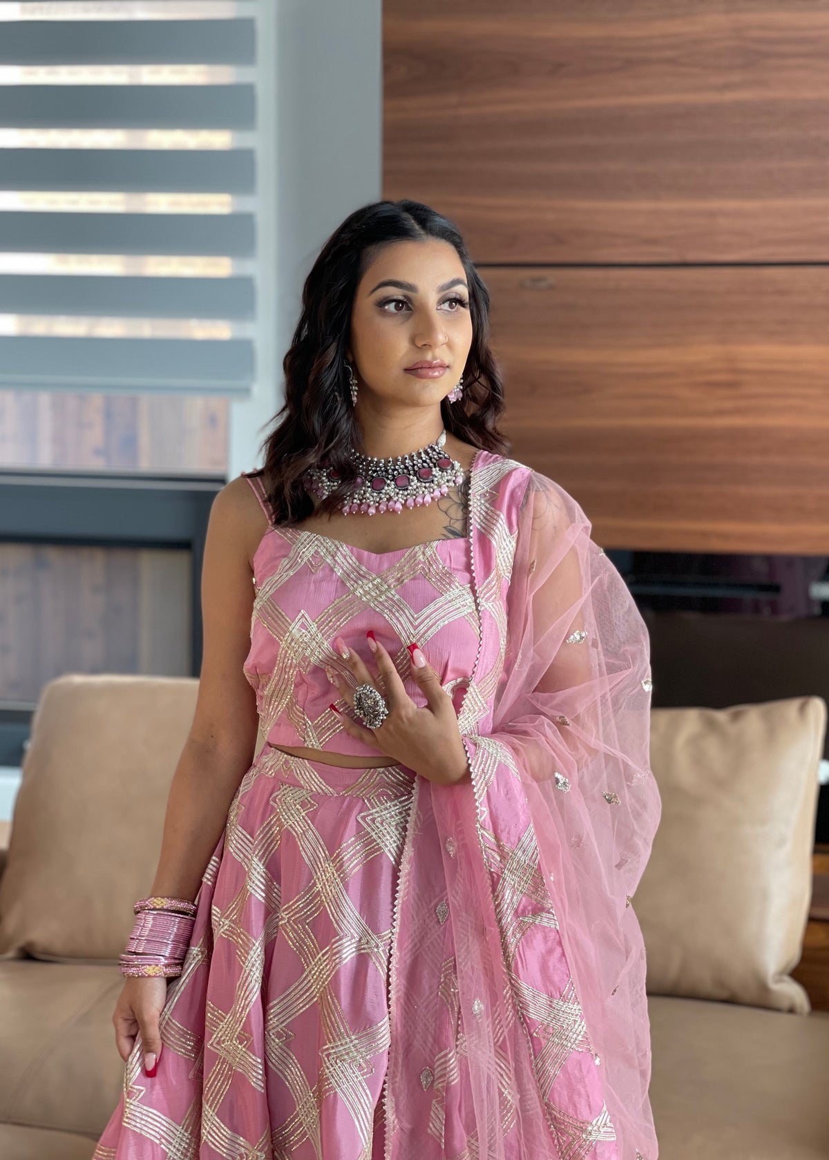 Blush pink Lehnga