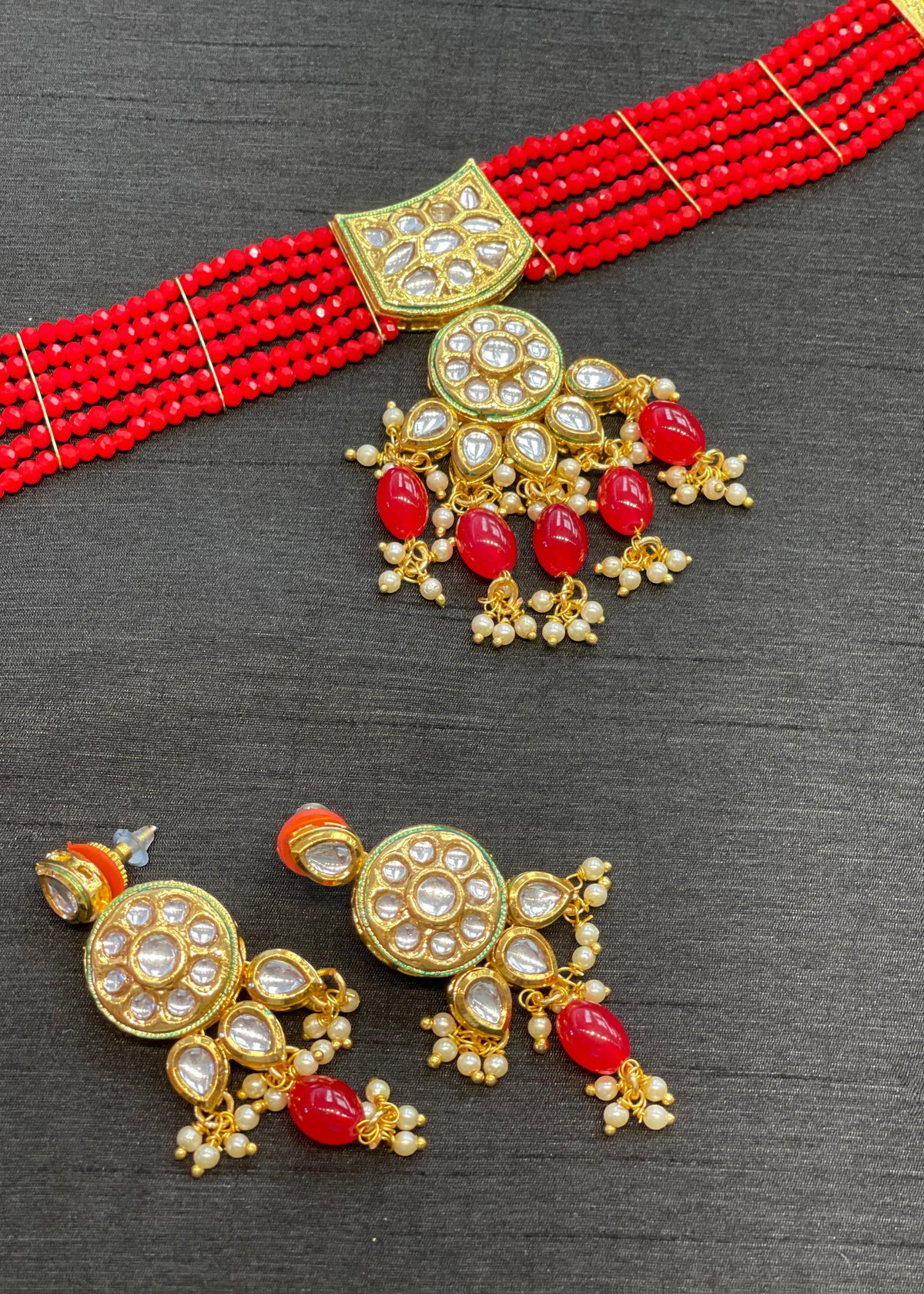 Red Kundan Jewellery Set