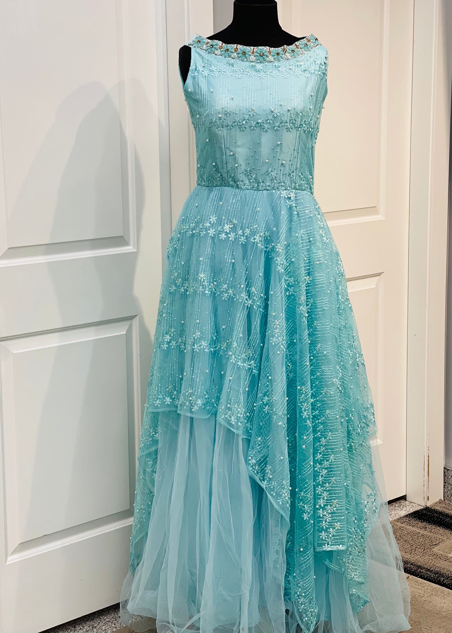 Blue Anarkali Dress So-am Unique Blue Anarkali Dress So-am Unique
