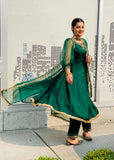 Green Anarkali with Trouser Suit
