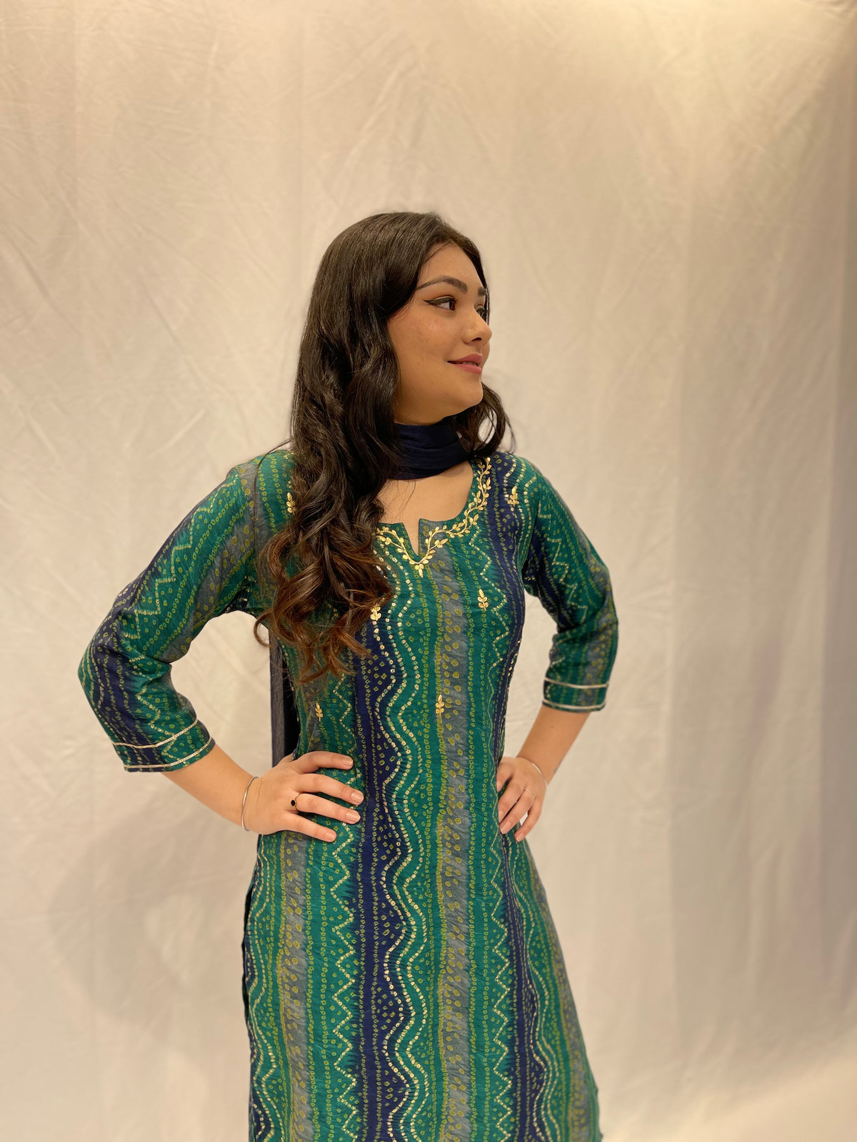 Green Muslin Cotton Trouser Suit