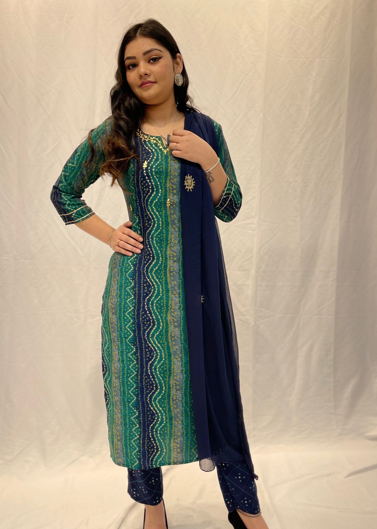 Green Muslin Cotton Trouser Suit