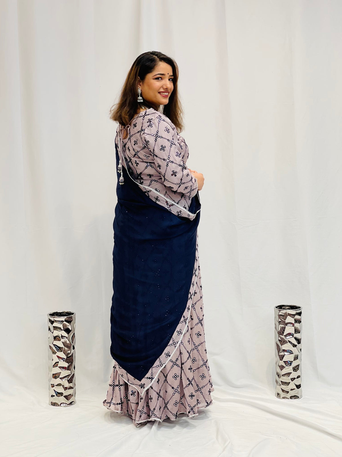 Anarkali with Chinnon Dupatta