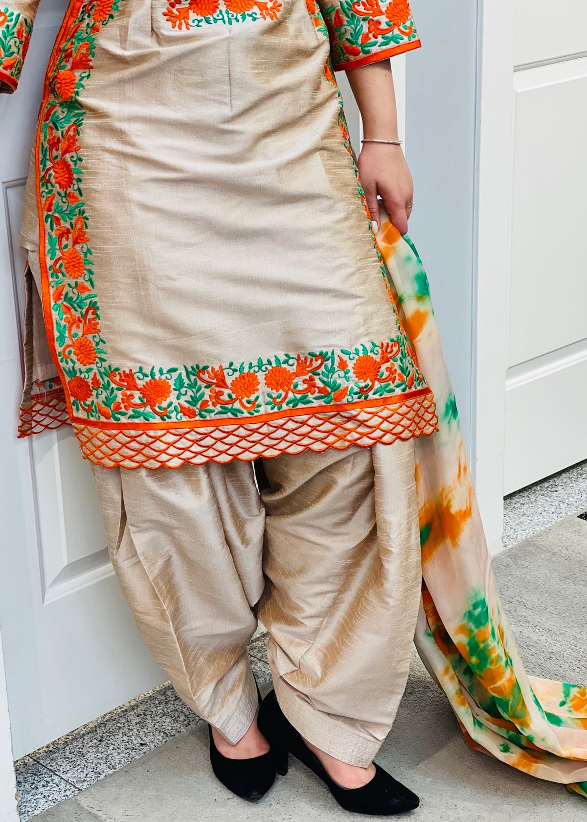 Raw silk Patiala Salwar Suit