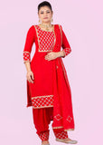 Red Patiala Salwar Suit
