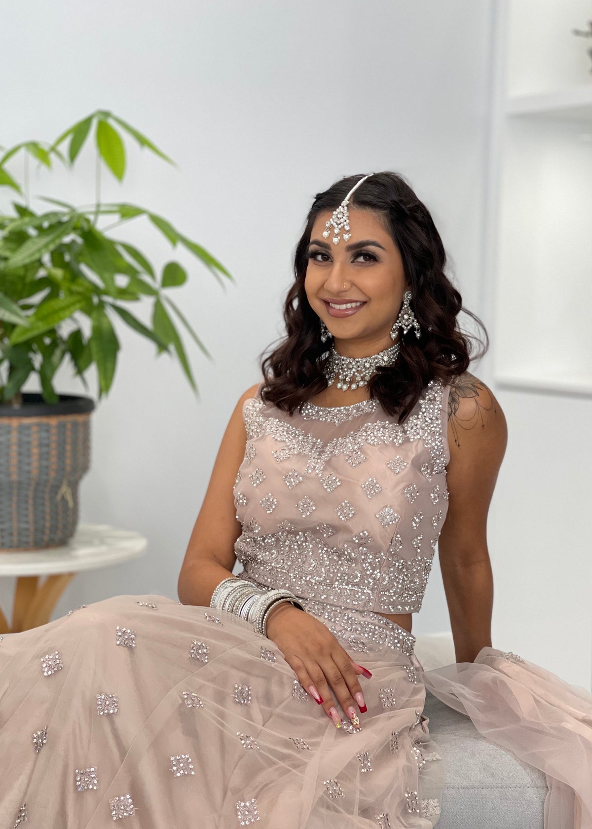 Net embroidered Lehnga