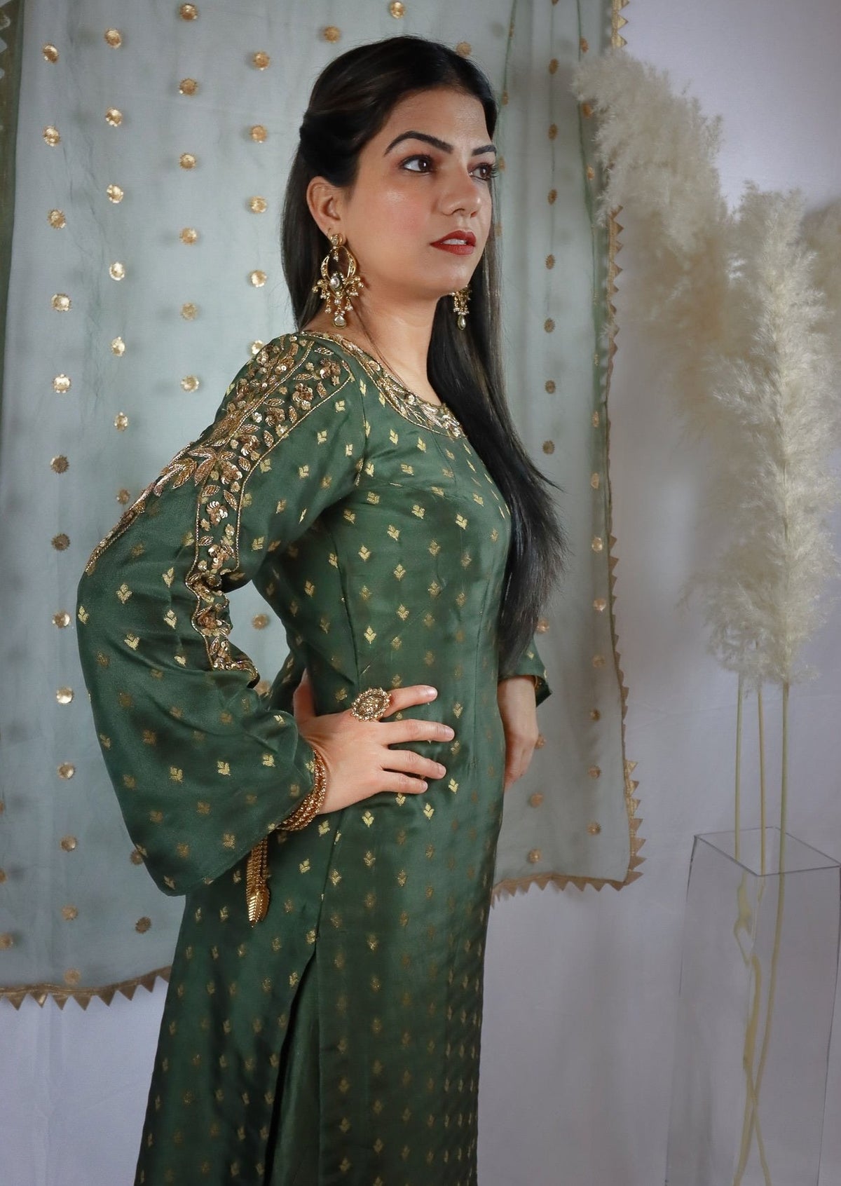 Mehndi green Tulip Salwar Suit