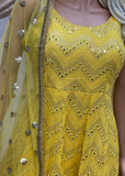 Yellow Anarkali With Sharara Suit