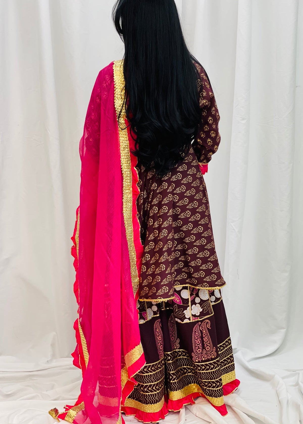 Cotton Anarkali Sharara Suit