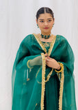 Green Anarkali with Trouser Suit
