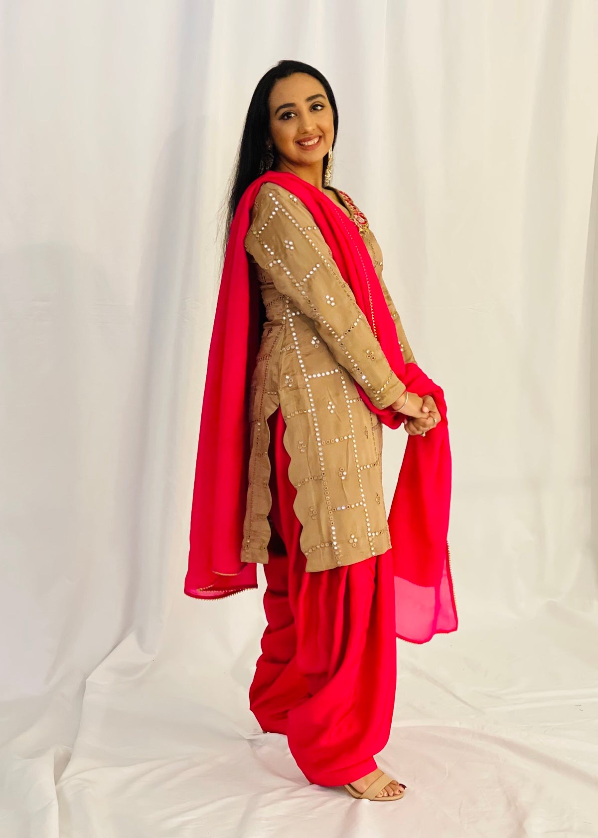 Gold and Pink Salwar Suit