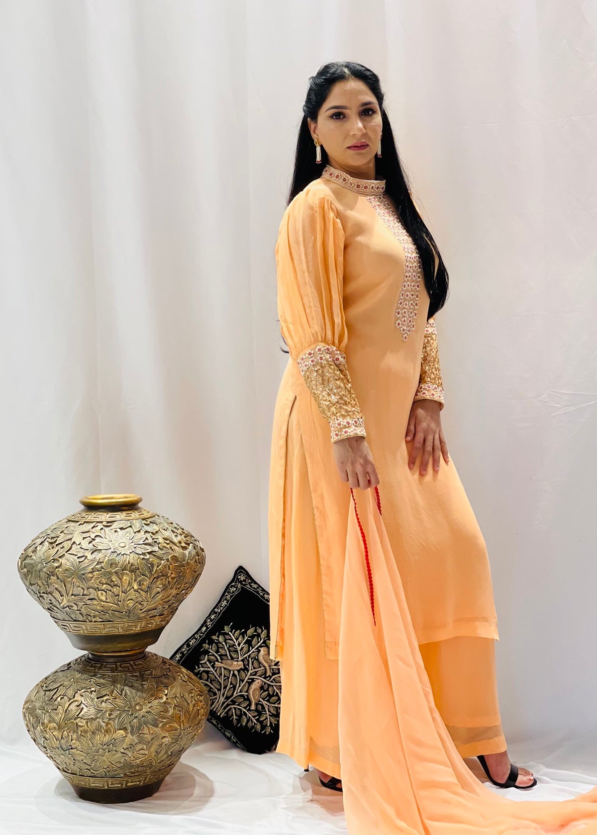 Georgette Plazzo Suit