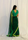Green Printed Saree