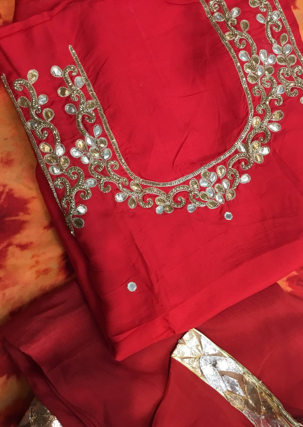 Red Unstitched Suit