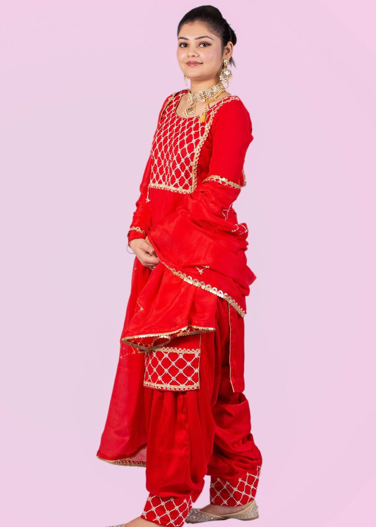 Red Patiala Salwar Suit