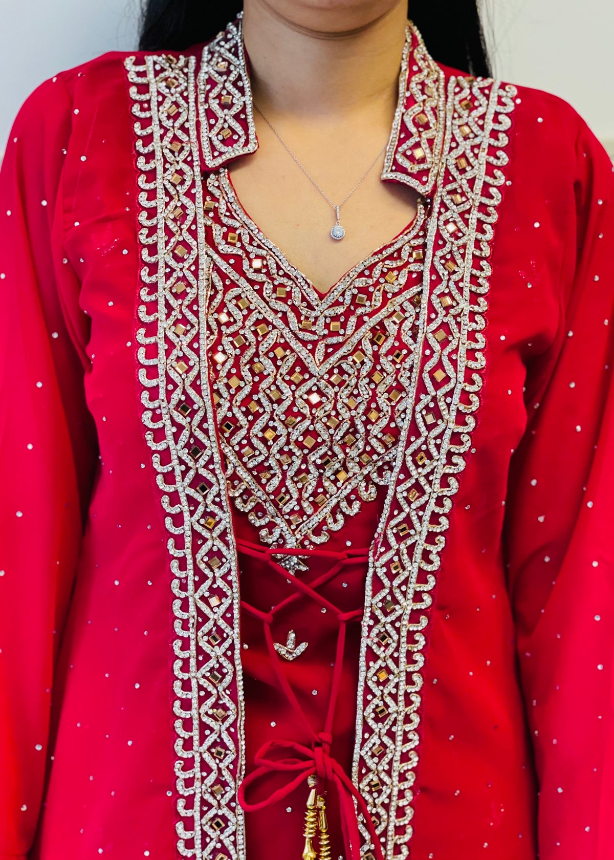 Magenta Jacket Style Plazzo Suit