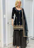 Black Designer Sharara Suit