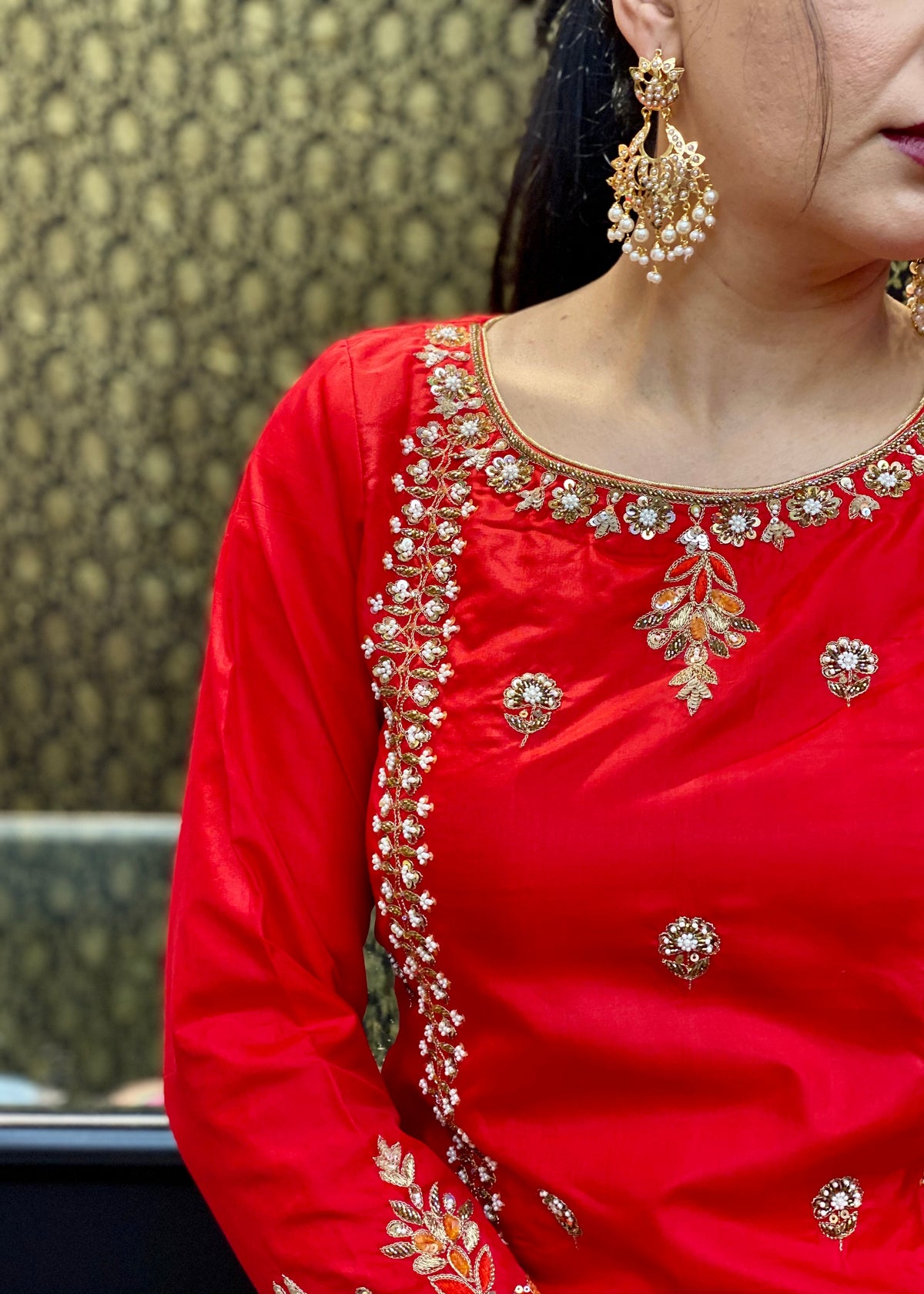 Red Trouser Suit