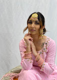 Pink and Grey Anarkali with Salwar Suit