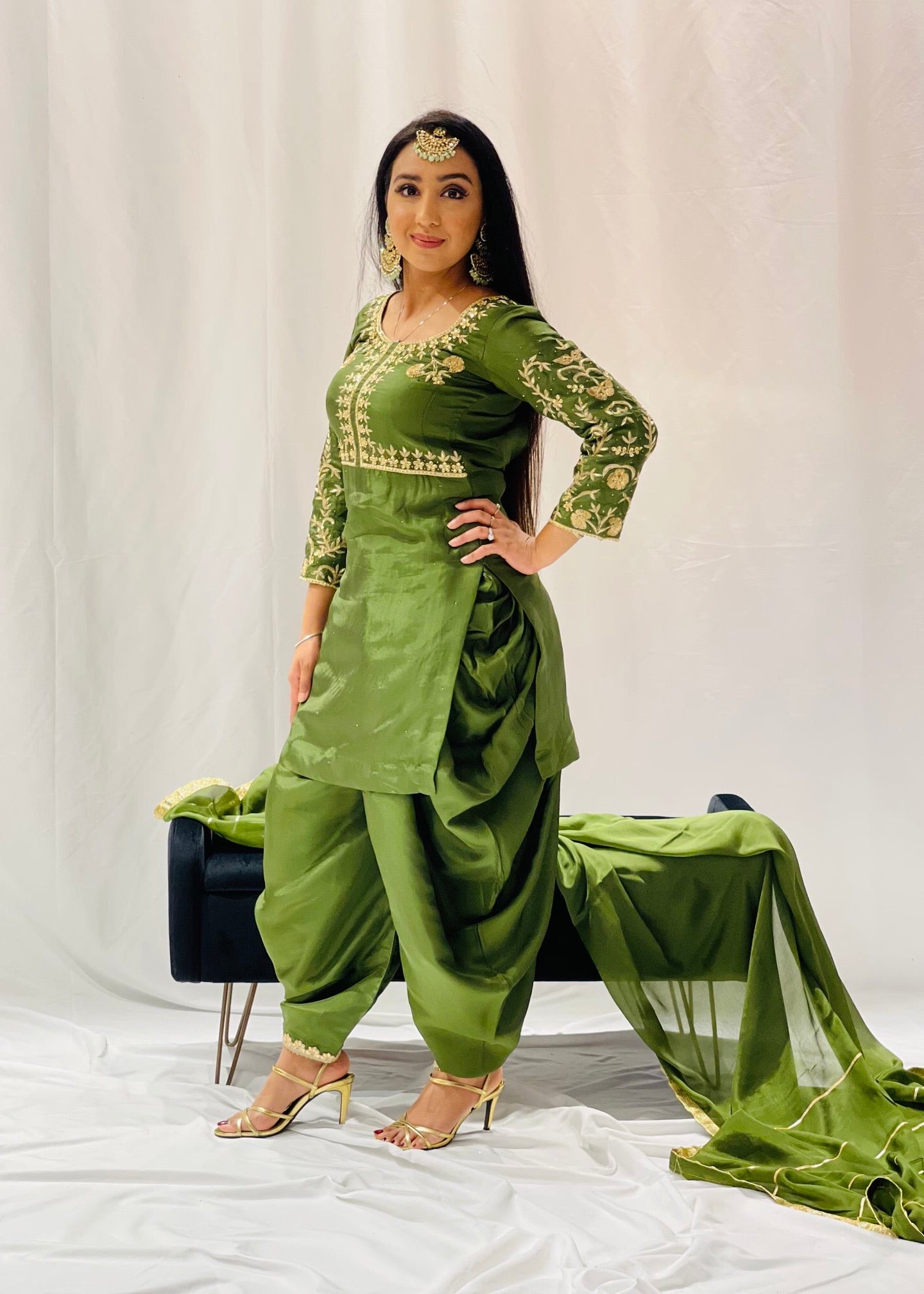 Green Dhoti Salwar Suit So-am Unique Green Dhoti Salwar Suit So-am Unique