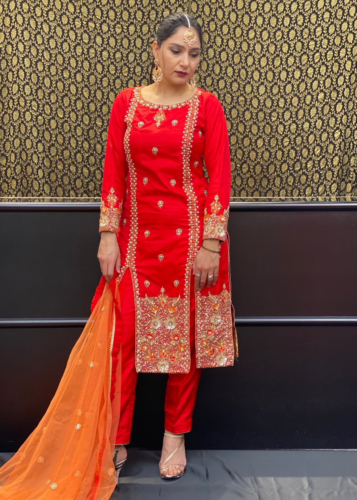 Red Trouser Suit