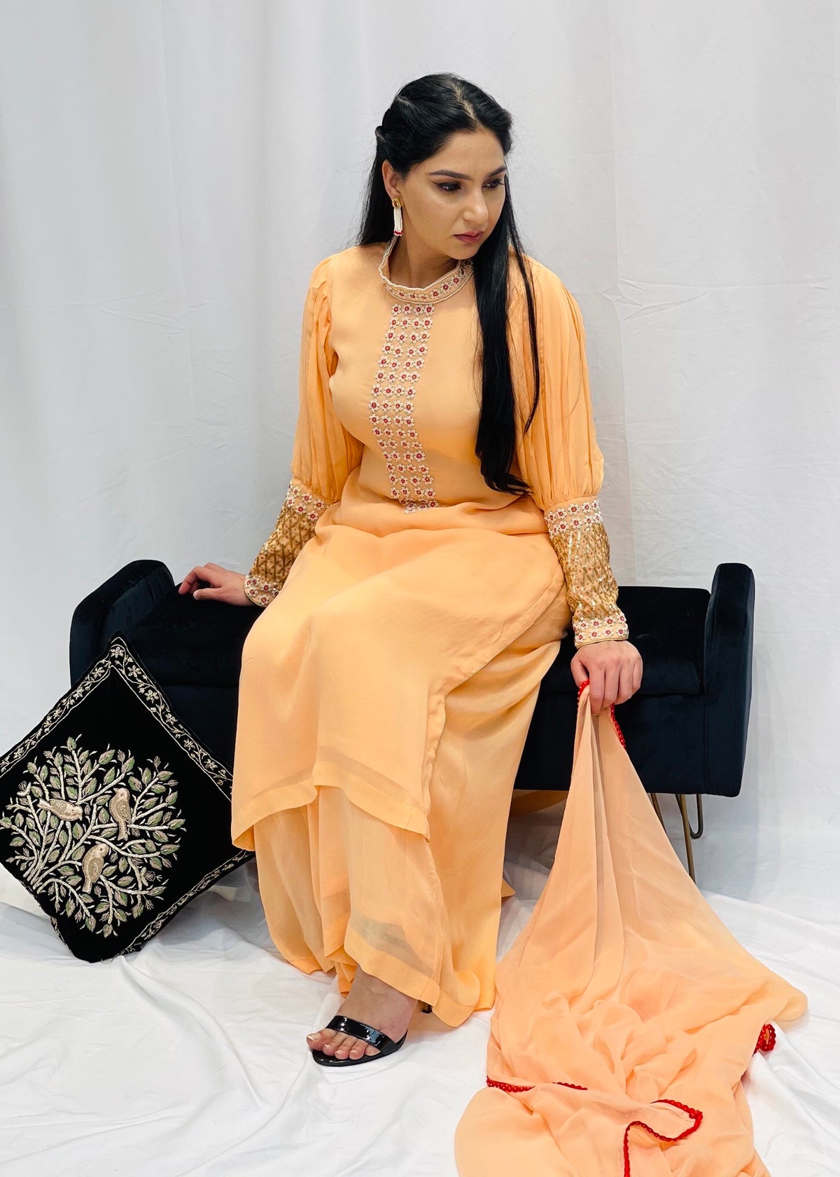 Georgette Plazzo Suit