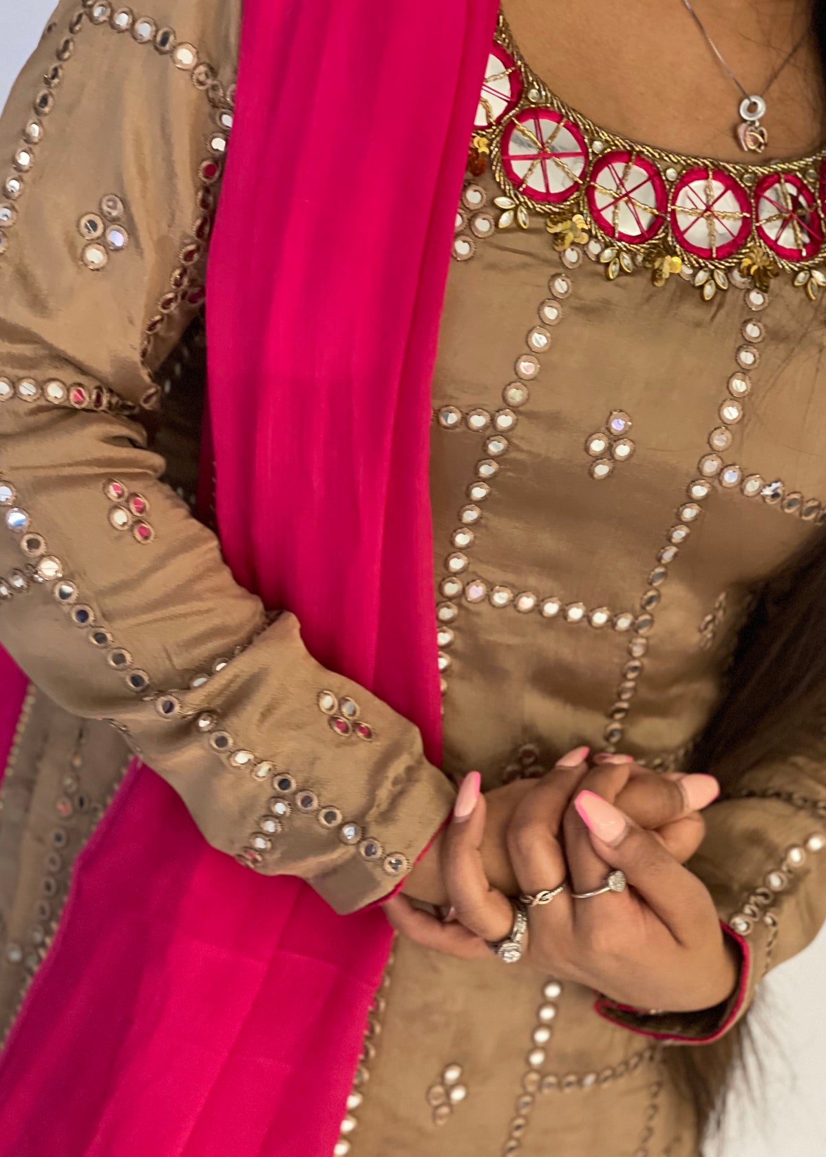 Gold and Pink Salwar Suit