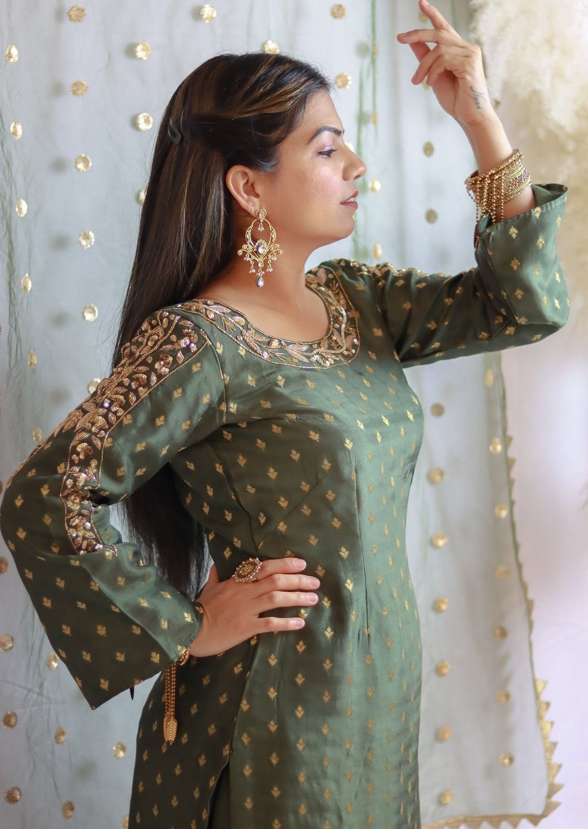 Mehndi green Tulip Salwar Suit